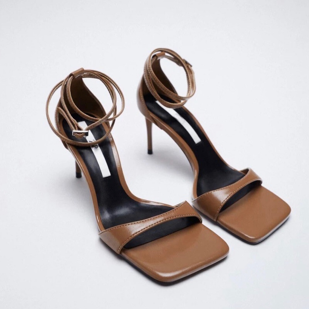 Gladiator sandals square toe heeled sandals 38